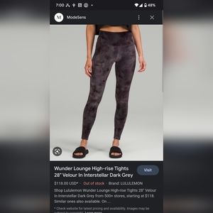 ISO Lululemon interstellar grey velour leggings